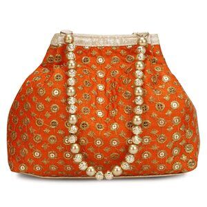5476 Suman Enterprises Indian Ethnic Potli Bag Orange
